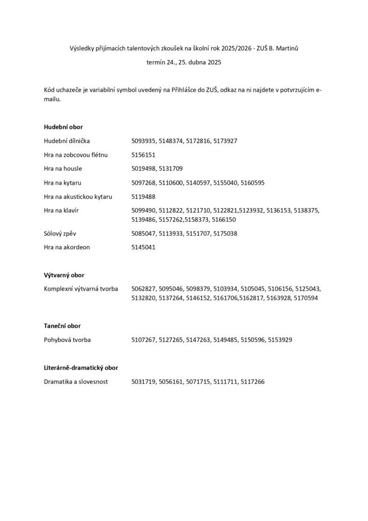 Přijati uchazeči 25/26
